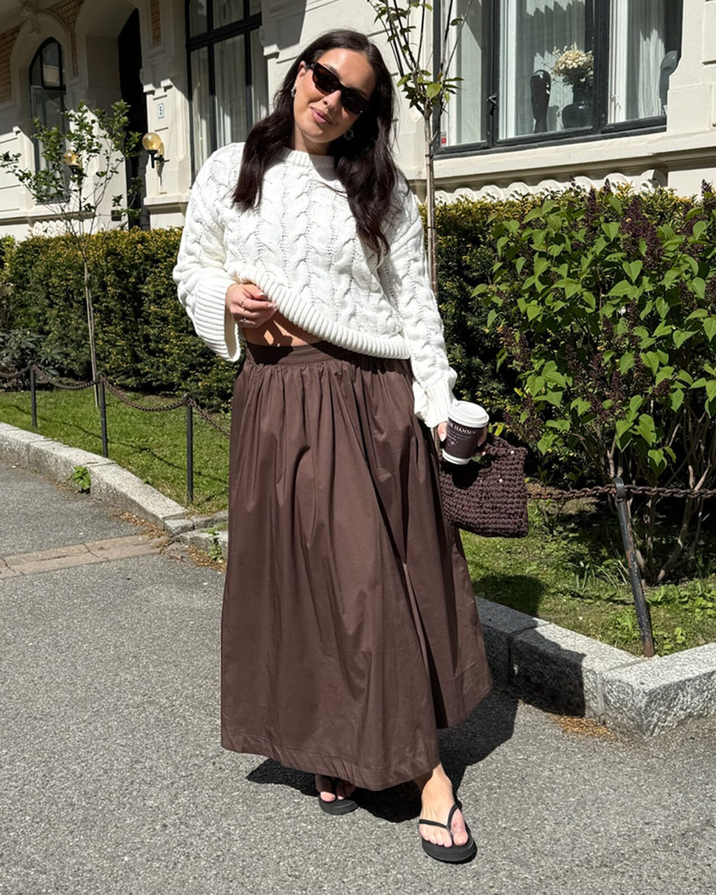 VERO MODA Maxiskjørt Friba HW GAT Long - Chocolate Brown
