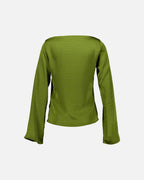 VERO MODA Satengtopp Miro LS Boat Neck - Sphagnum