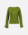 VERO MODA Satengtopp Miro LS Boat Neck - Sphagnum
