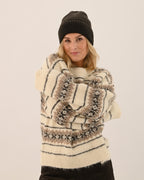 VERO MODA Strikkegenser Sola LS O-neck Pullover - Birch/ Silver Mink/ Chocolate Torte