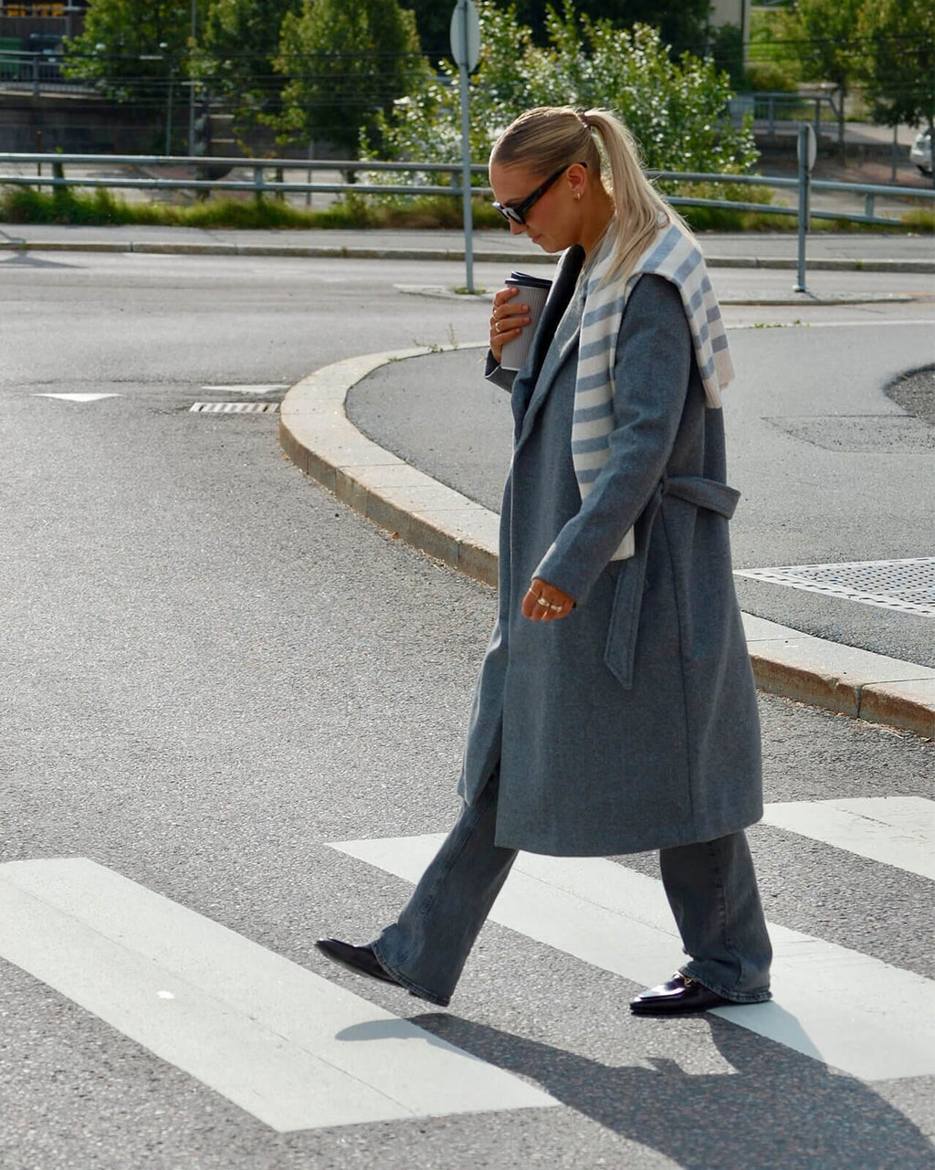 VERO MODA Kåpe Fortuneaya Long Coat - Medium Grey Melange