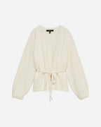 VERO MODA Strikket Cardigan Berry Tie - Birch