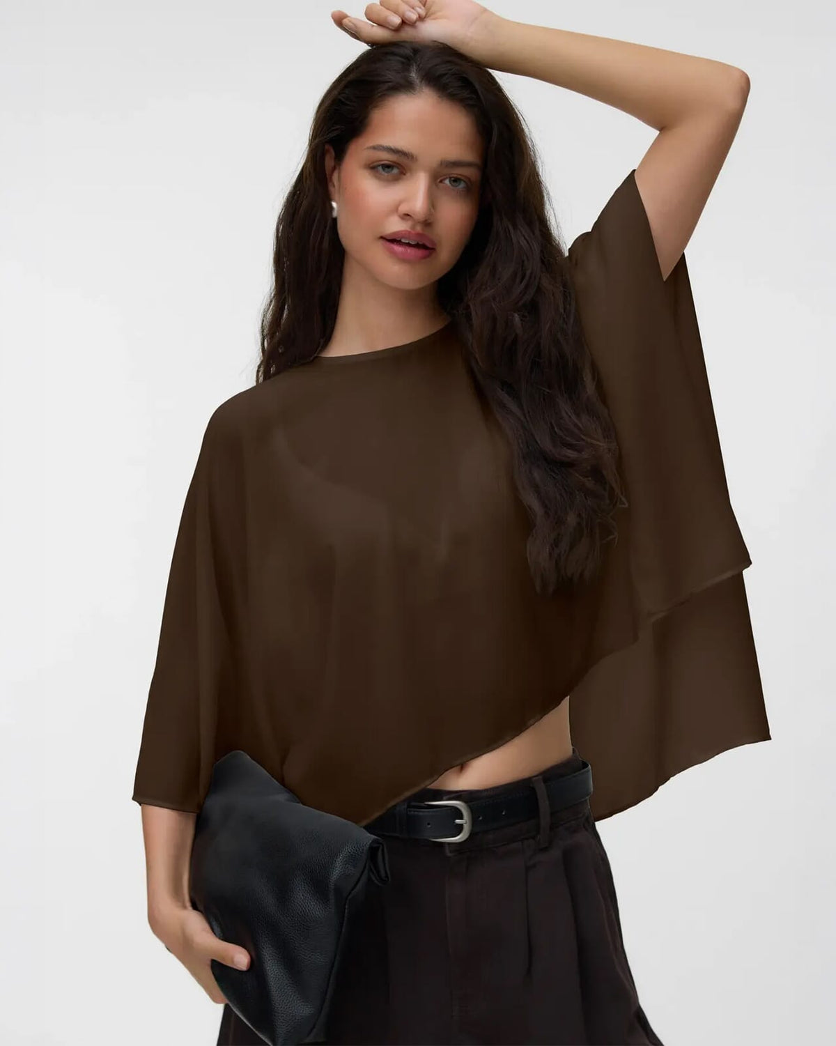 VERO MODA Cape Adalyn Top - Chicory Coffee