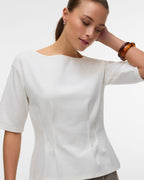 VERO MODA Topp Bjork SS Boatneck - Snow White