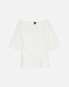 VERO MODA Topp Bjork SS Boatneck - Snow White