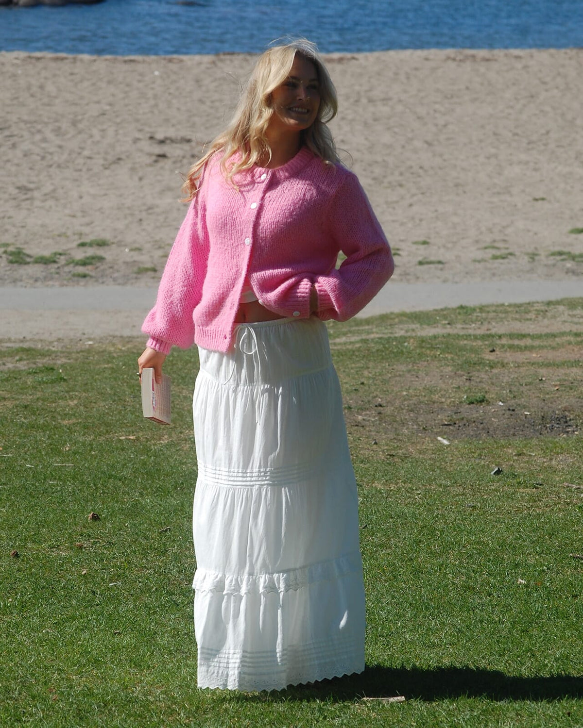 VERO MODA Strikket Cardigan Wilo LS O-neck - Pink Cosmos