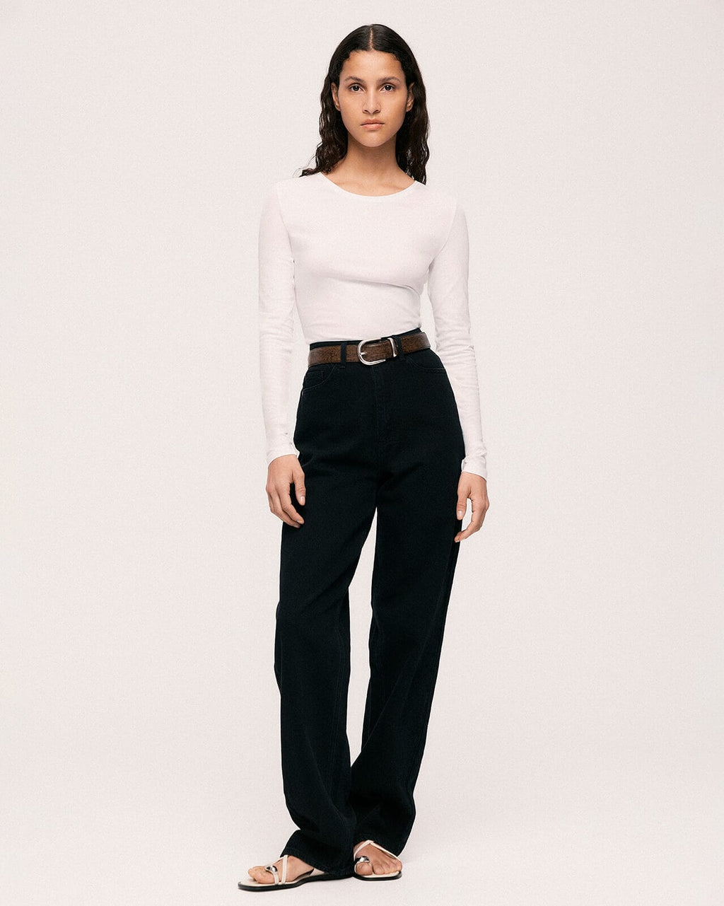 VILA Topp Nora L/S O-neck- Bright White