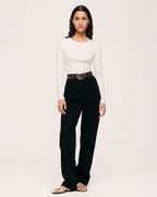 VILA Topp Nora L/S O-neck- Bright White