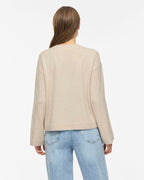 VILA Strikkegenser Liga L/S Rev V-neck Knit - Birch Melange