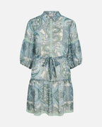 VILA Skjortekjole Praya Printed Short - Cloud/ /Ice/ Nantucket/ Blue