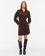 VILA Skjortekjole Cordu L/S Shirt - Coffee Bean