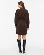 VILA Skjortekjole Cordu L/S Shirt - Coffee Bean