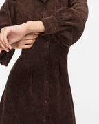 VILA Skjortekjole Cordu L/S Shirt - Coffee Bean