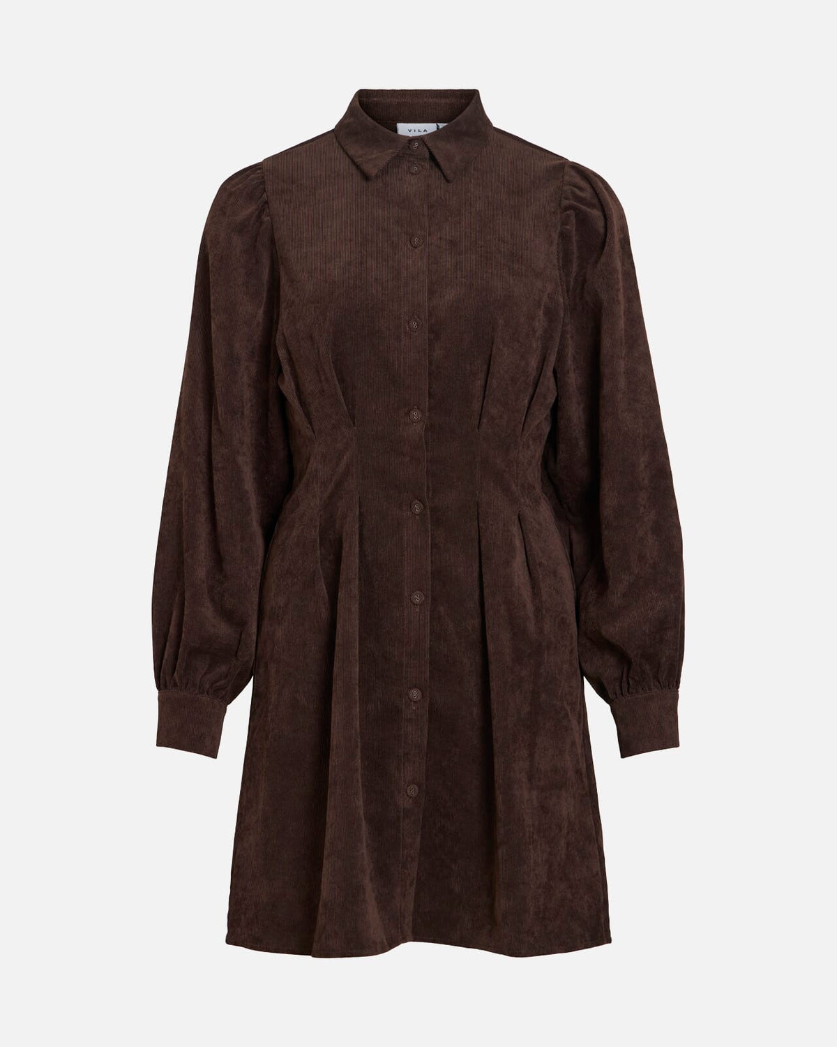 VILA Skjortekjole Cordu L/S Shirt - Coffee Bean