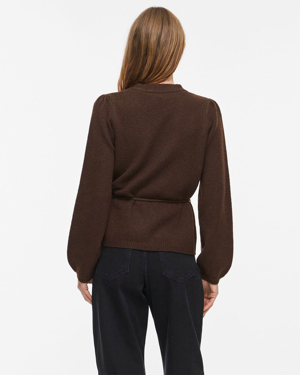 VILA Strikket Cardigan Kehla L/S Belt - Coffee Bean