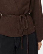 VILA Strikket Cardigan Kehla L/S Belt - Coffee Bean