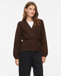 VILA Strikket Cardigan Kehla L/S Belt - Coffee Bean
