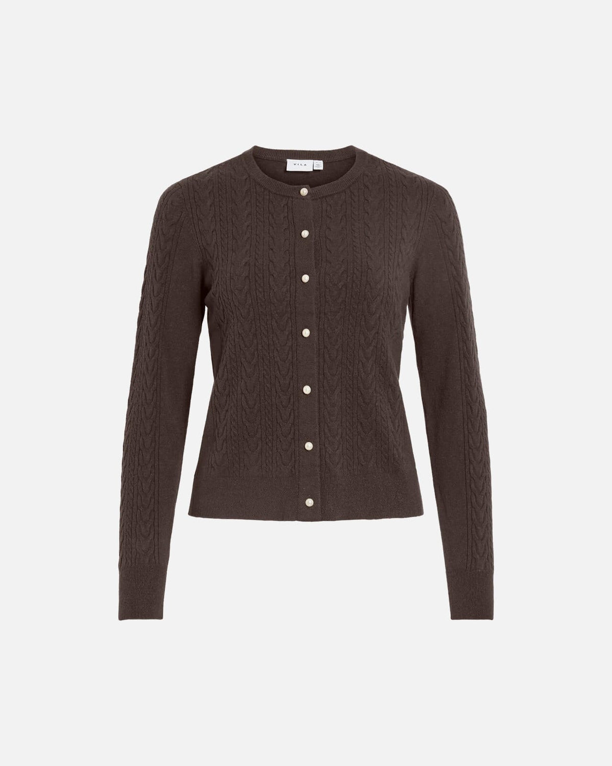 VILA Strikket Cardigan Kerry Sable L/S Knit - Coffee Bean