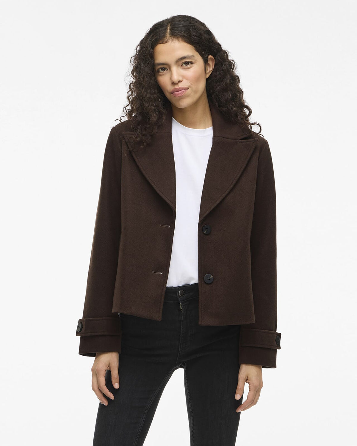 VILA Jakke Solo LS Short - Coffee Bean