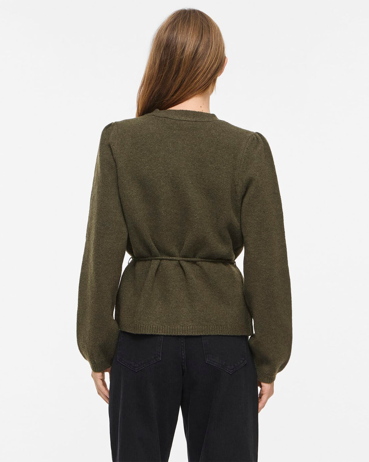 VILA Strikket Cardigan Kehla L/S Belt - Forest Night