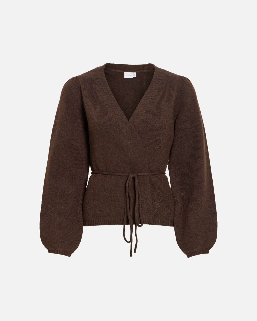 VILA Strikket Cardigan Kehla L/S Belt - Coffee Bean