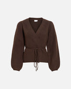 VILA Strikket Cardigan Kehla L/S Belt - Coffee Bean