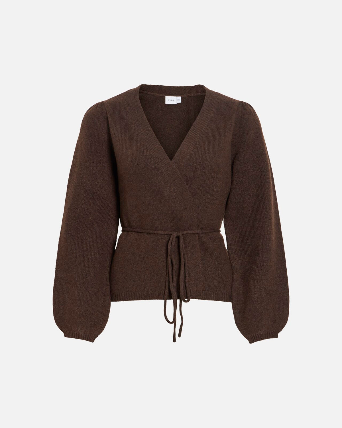 VILA Strikket Cardigan Kehla L/S Belt - Coffee Bean