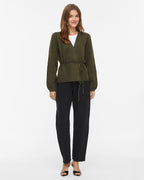 VILA Strikket Cardigan Kehla L/S Belt - Forest Night