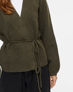 VILA Strikket Cardigan Kehla L/S Belt - Forest Night