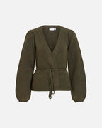VILA Strikket Cardigan Kehla L/S Belt - Forest Night