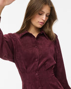 VILA Skjortekjole Cordu L/S Shirt - Port Royale