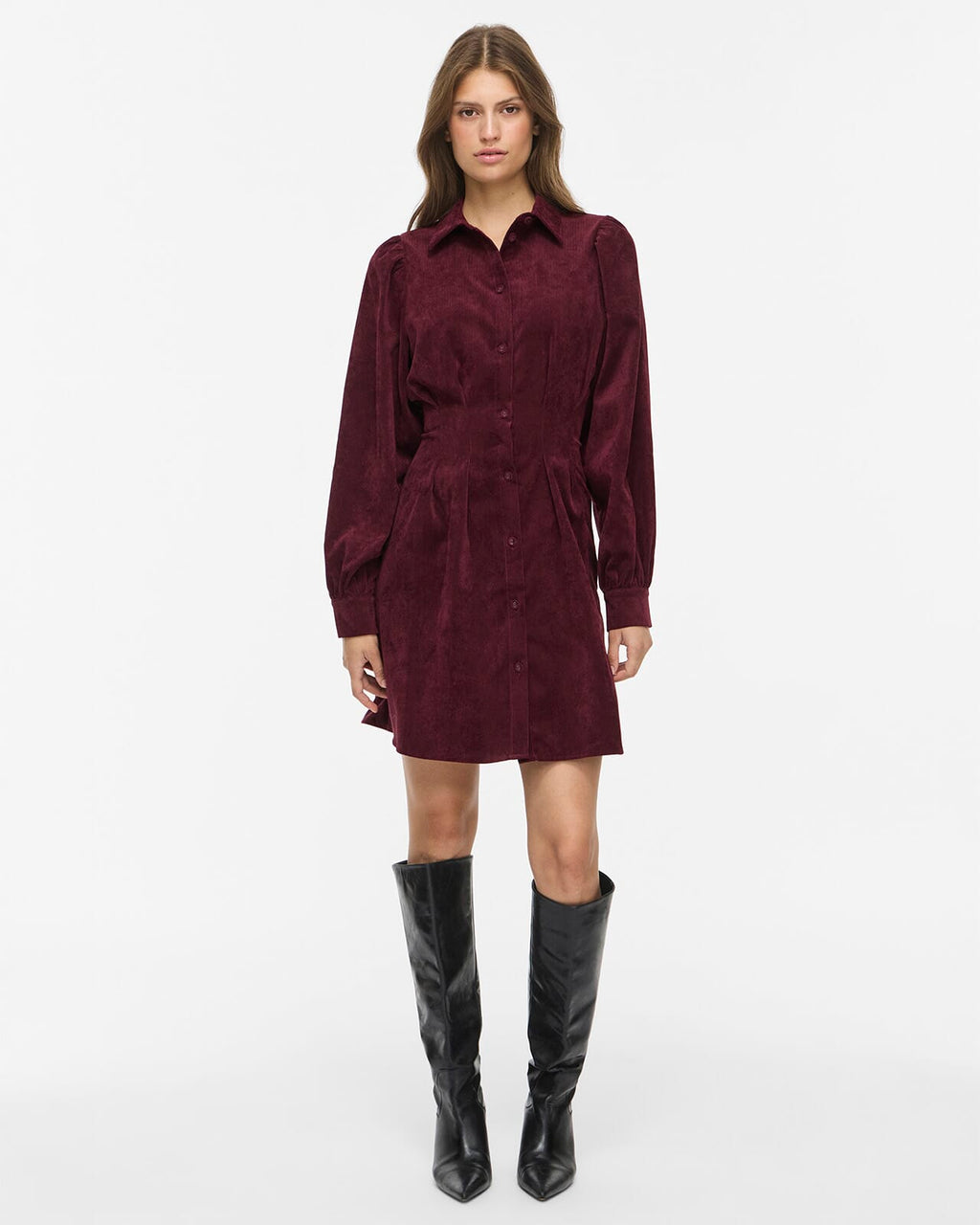 VILA Skjortekjole Cordu L/S Shirt - Port Royale