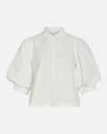 VILA Skjorte Realu 3/4 Collar Shirt - Snow White