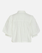 VILA Skjorte Realu 3/4 Collar Shirt - Snow White