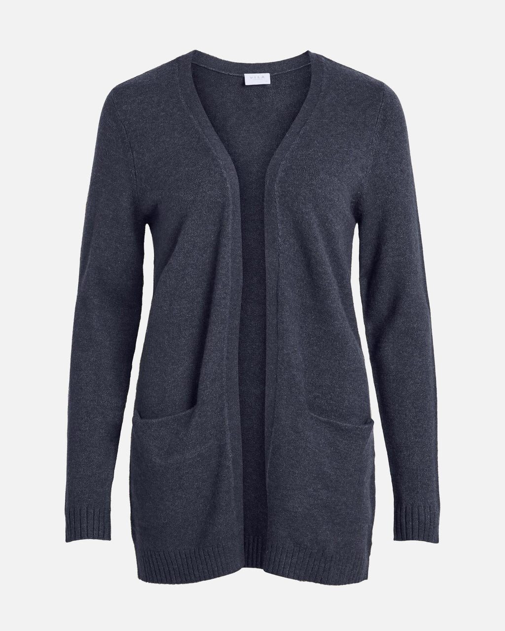 VILA Cardigan Ril Open L/S - Total Eclipse/ Melange