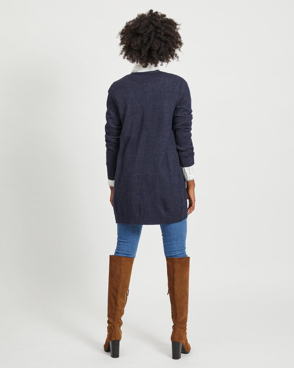 VILA Cardigan Ril Open L/S - Total Eclipse/ Melange