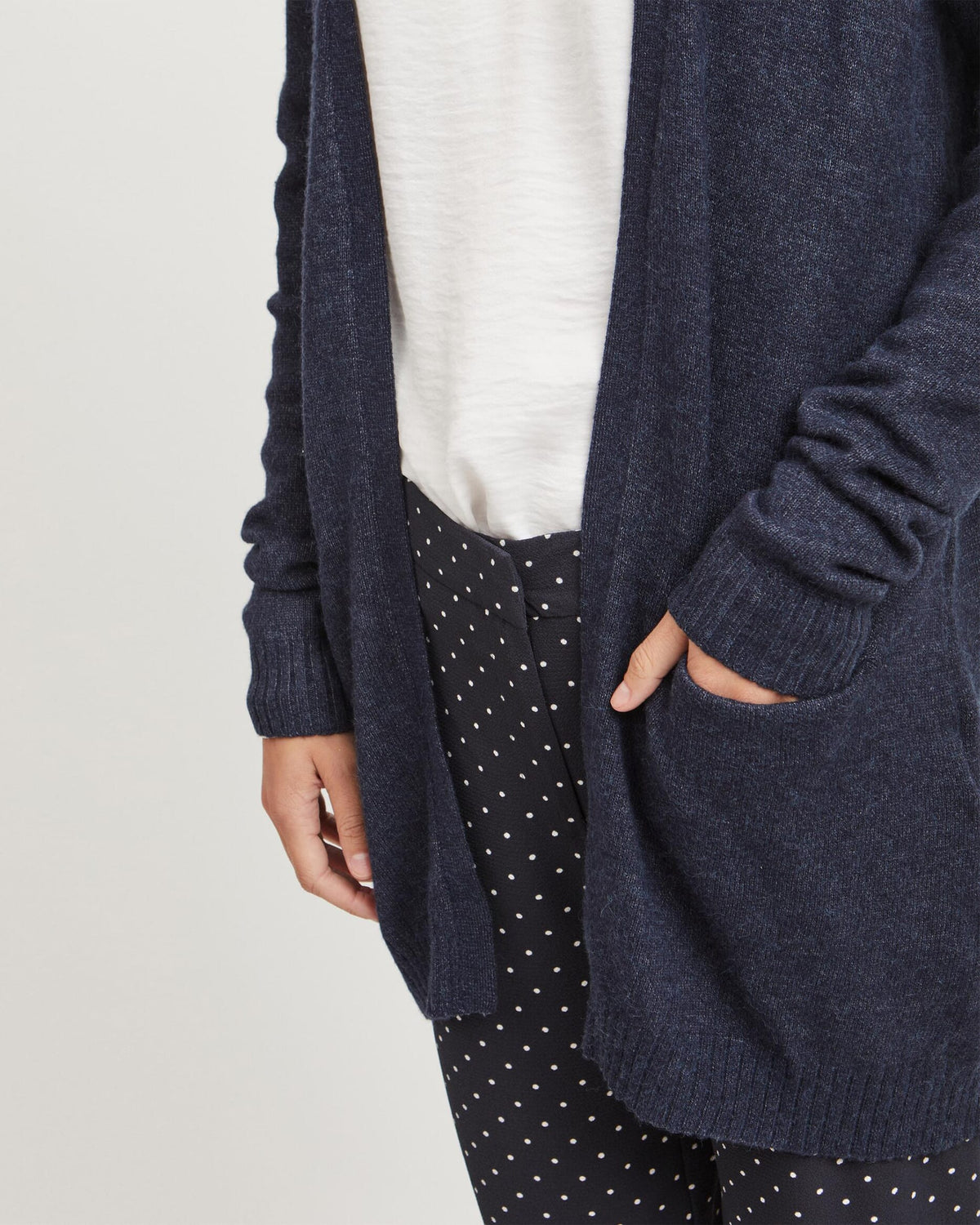 VILA Cardigan Ril Open L/S - Total Eclipse/ Melange