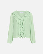 VILA Topp Ane Frill - Smoke Green