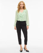 VILA Topp Ane Frill - Smoke Green