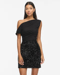 VILA Topp Saya S/L Off Shoulder - Black Beauty