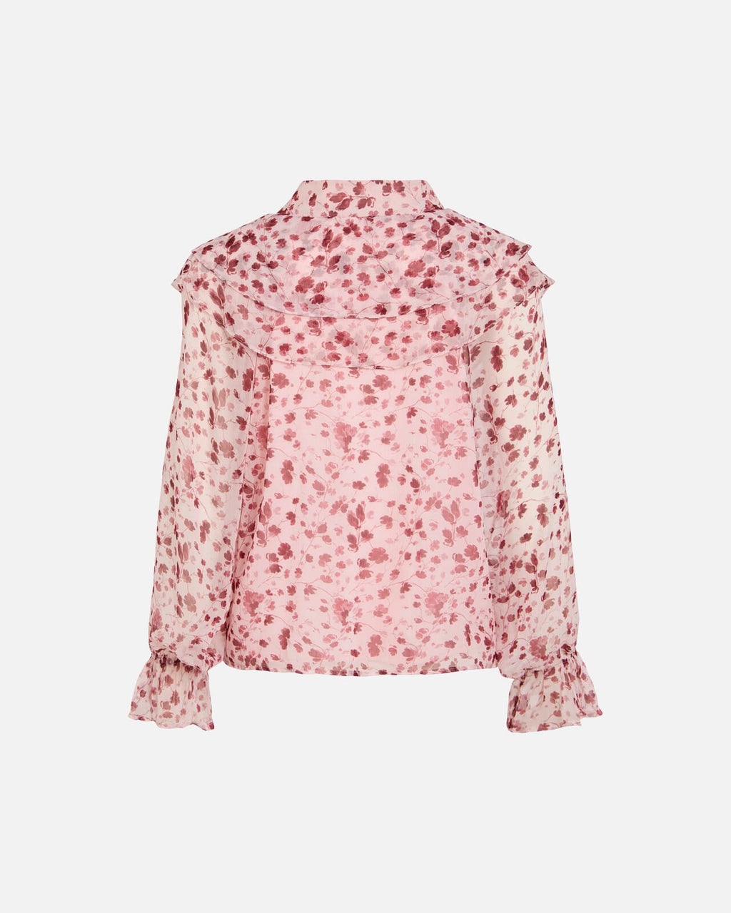 VILA Bluse Abigail L/S V-neck Frill - Ballet Slipper Flowers