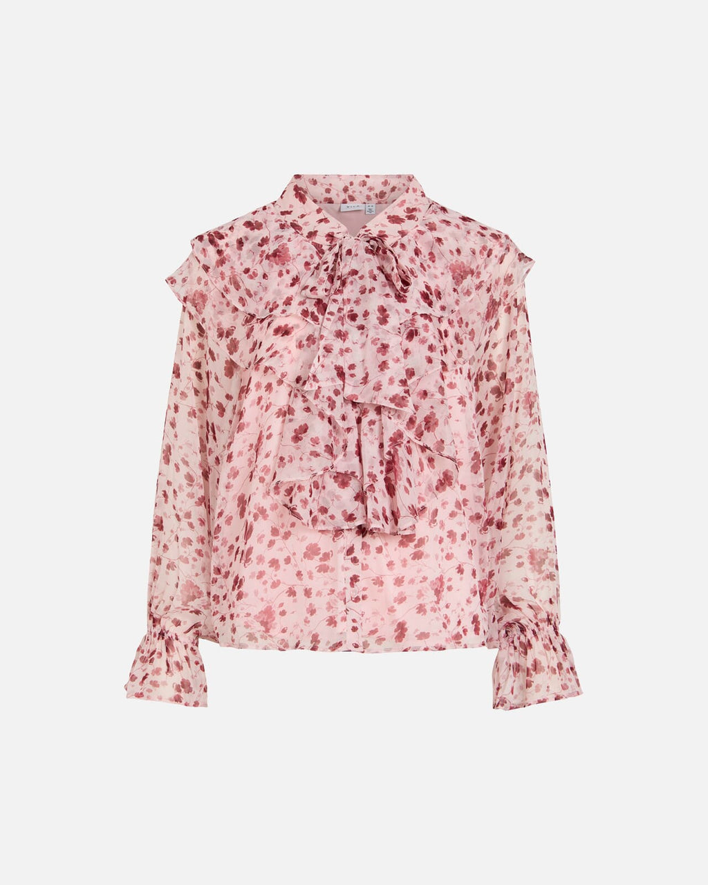 VILA Bluse Abigail L/S V-neck Frill - Ballet Slipper Flowers