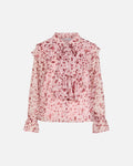 VILA Bluse Abigail L/S V-neck Frill - Ballet Slipper Flowers