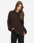 VILA Strikkegenser Bows L/S O-neck Knit - Coffee Bean Melange