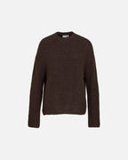 VILA Strikkegenser Bows L/S O-neck Knit - Coffee Bean Melange