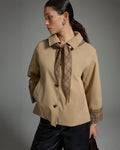 VILA Jakke Avara Detail L/S Detail - Fields Of Rye/ Check Scarf