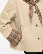 VILA Jakke Avara Detail L/S Detail - Fields Of Rye/ Check Scarf