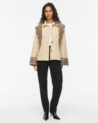 VILA Jakke Avara Detail L/S Detail - Fields Of Rye/ Check Scarf