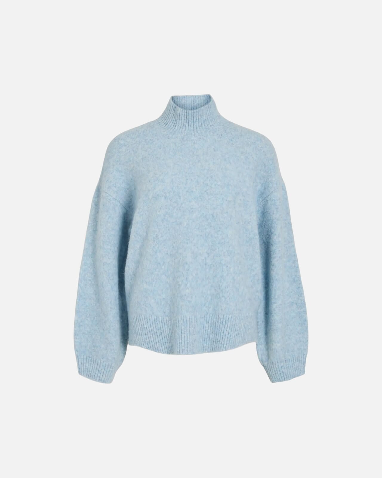 VILA Strikkegenser Essy L/S High-neck - Skyway