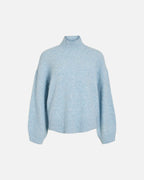 VILA Strikkegenser Essy L/S High-neck - Skyway
